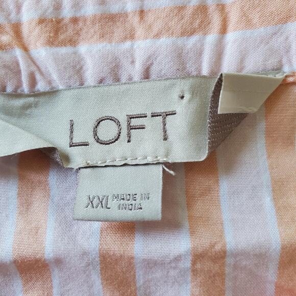 LOFT Dress Womens 2XL Striped Midi Summer Pockets Modal Casual Flowy Lightweight - Picture 3 of 11